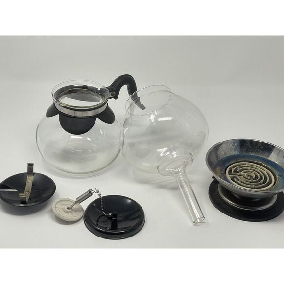 Vintage Silex Vacuum Pyrex Glass Coffee Maker Pot Double Bubble 8 Cup Percolator - Picture 3 of 11